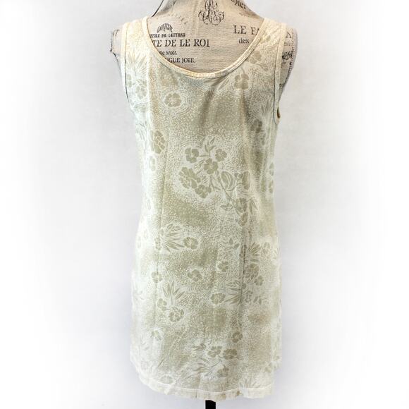 CMC Color Me Cotton Art to Wear shirt top Beige Floral Medium Made in USA - Picture 4 of 6